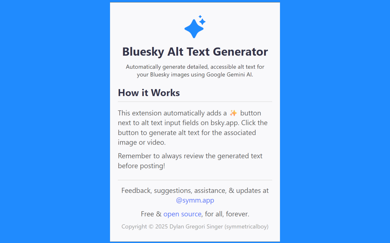 Bluesky Alt Text Generator - 截图 2