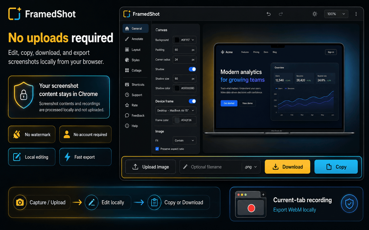 FramedShot: Screenshot Frames, Mockup & Editor - 截图 4
