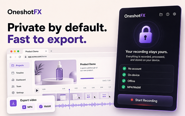 AI 屏幕录制器 - OneshotFX - 截图 1