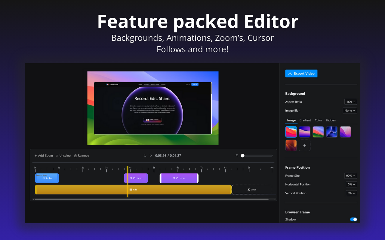 Dismotion - Screen Recorder with Auto Zoom - 截图 2