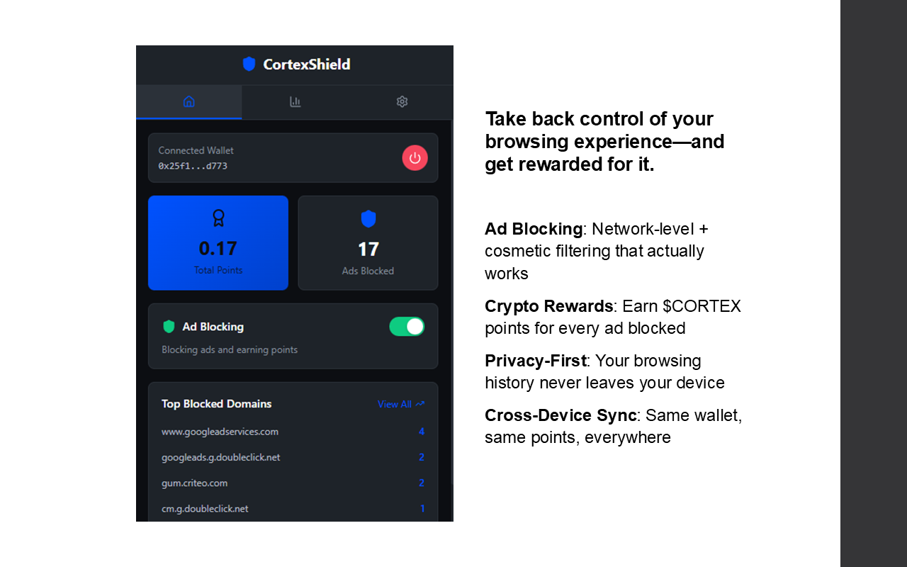 CortexShield - Web3 Ad Blocker - 截图 1