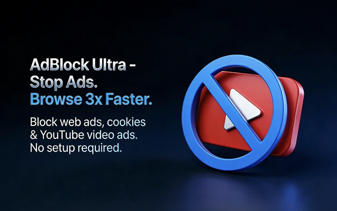 AdBlock Ultra - Stop Ads. Browse 3x Faster. - 截图 1
