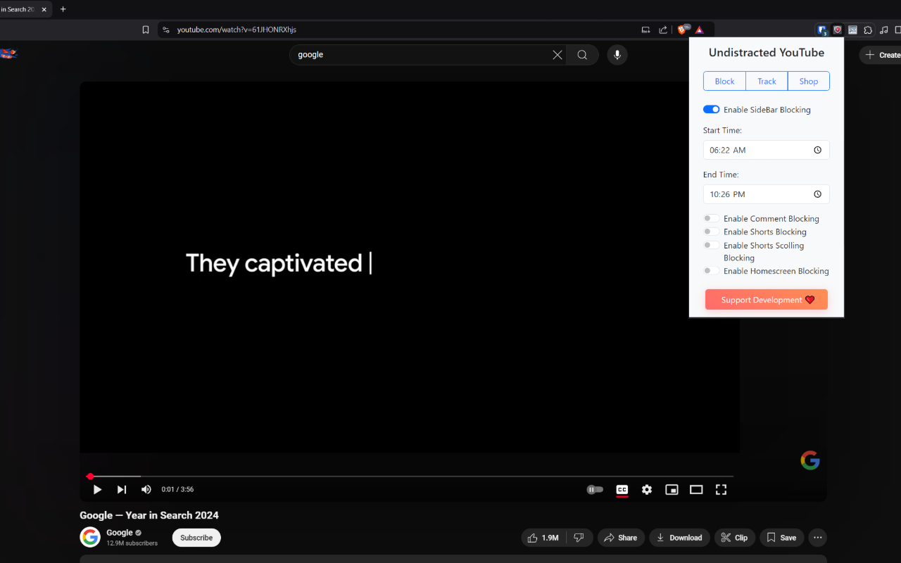 Undistracted YouTube - 截图 2