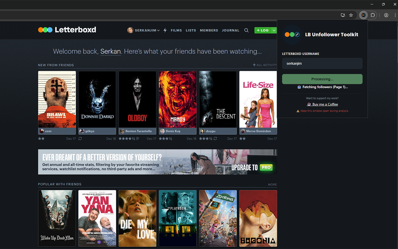 Letterboxd Unfollower Toolkit - 截图 2