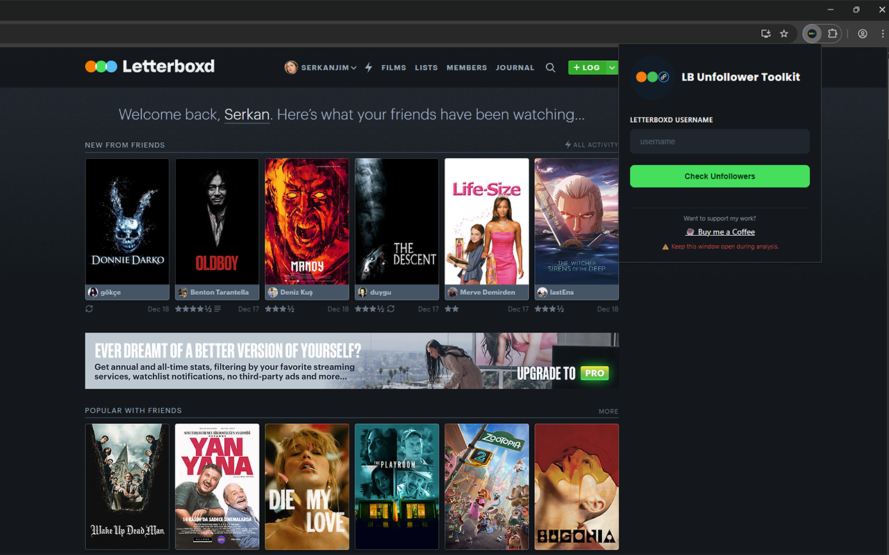 Letterboxd Unfollower Toolkit - 截图 3