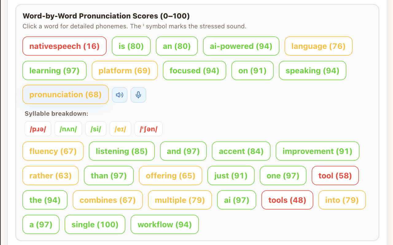 Native Speech: Pronunciation, Translation & Text to Speech - 截图 1