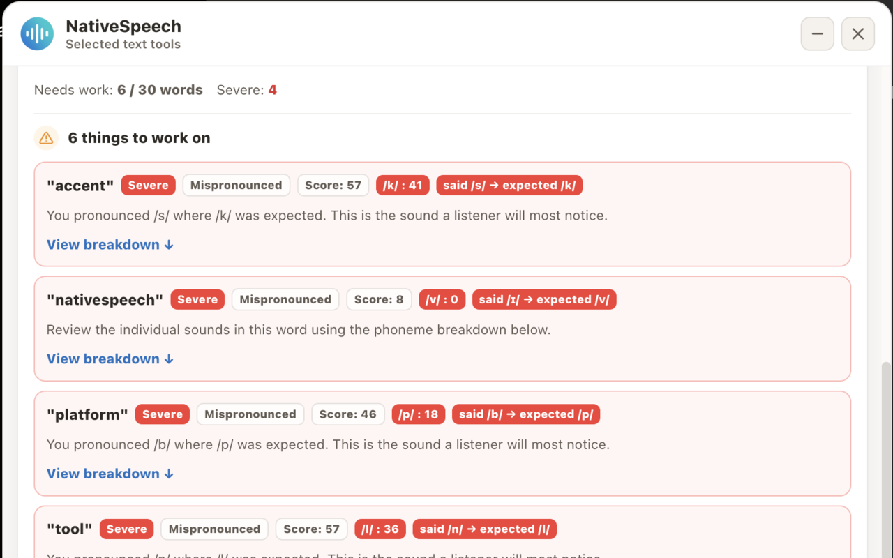 Native Speech: Pronunciation, Translation & Text to Speech - 截图 2