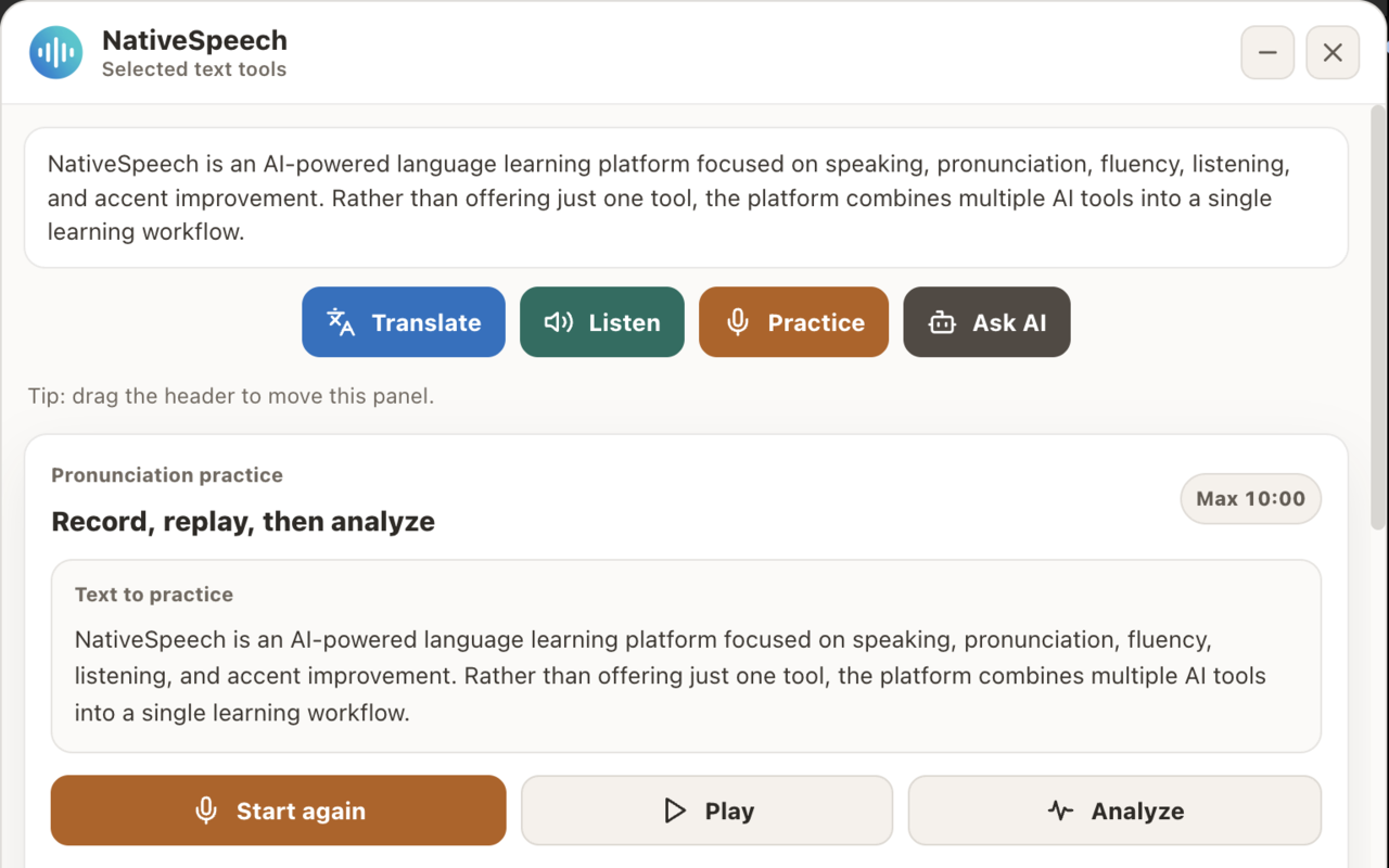 Native Speech: Pronunciation, Translation & Text to Speech - 截图 3