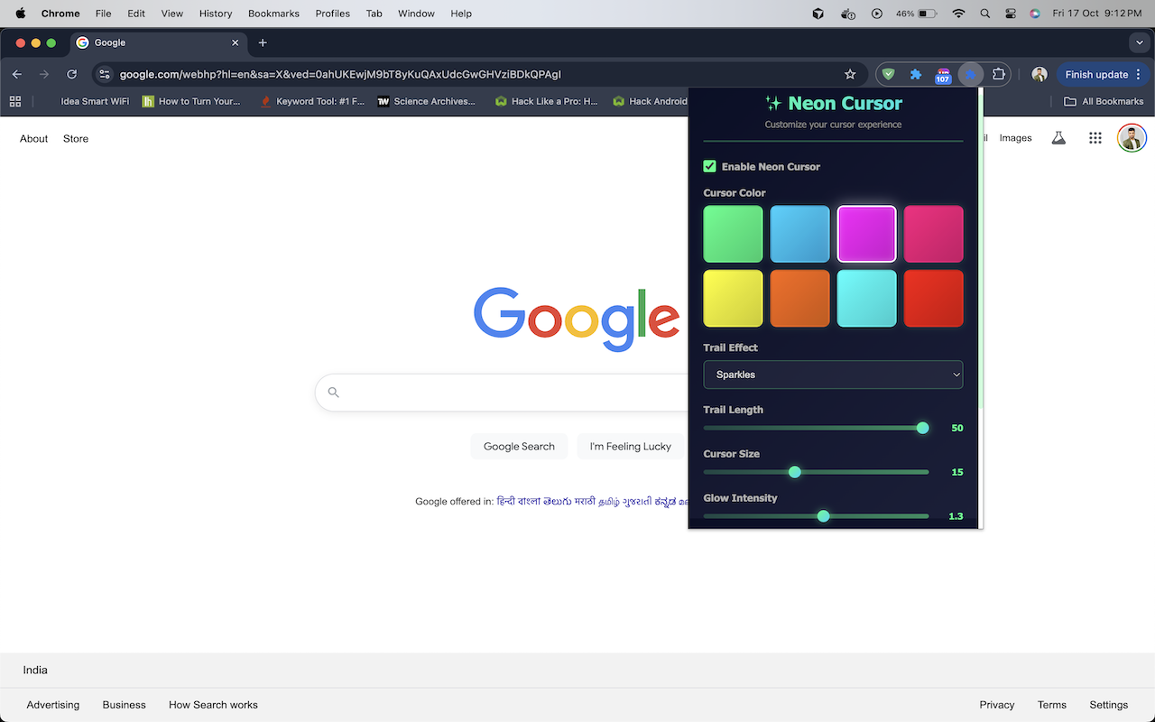 Glowing Cursor Mouse - Neon Magic Cursor - Pet Dog - 截图 1