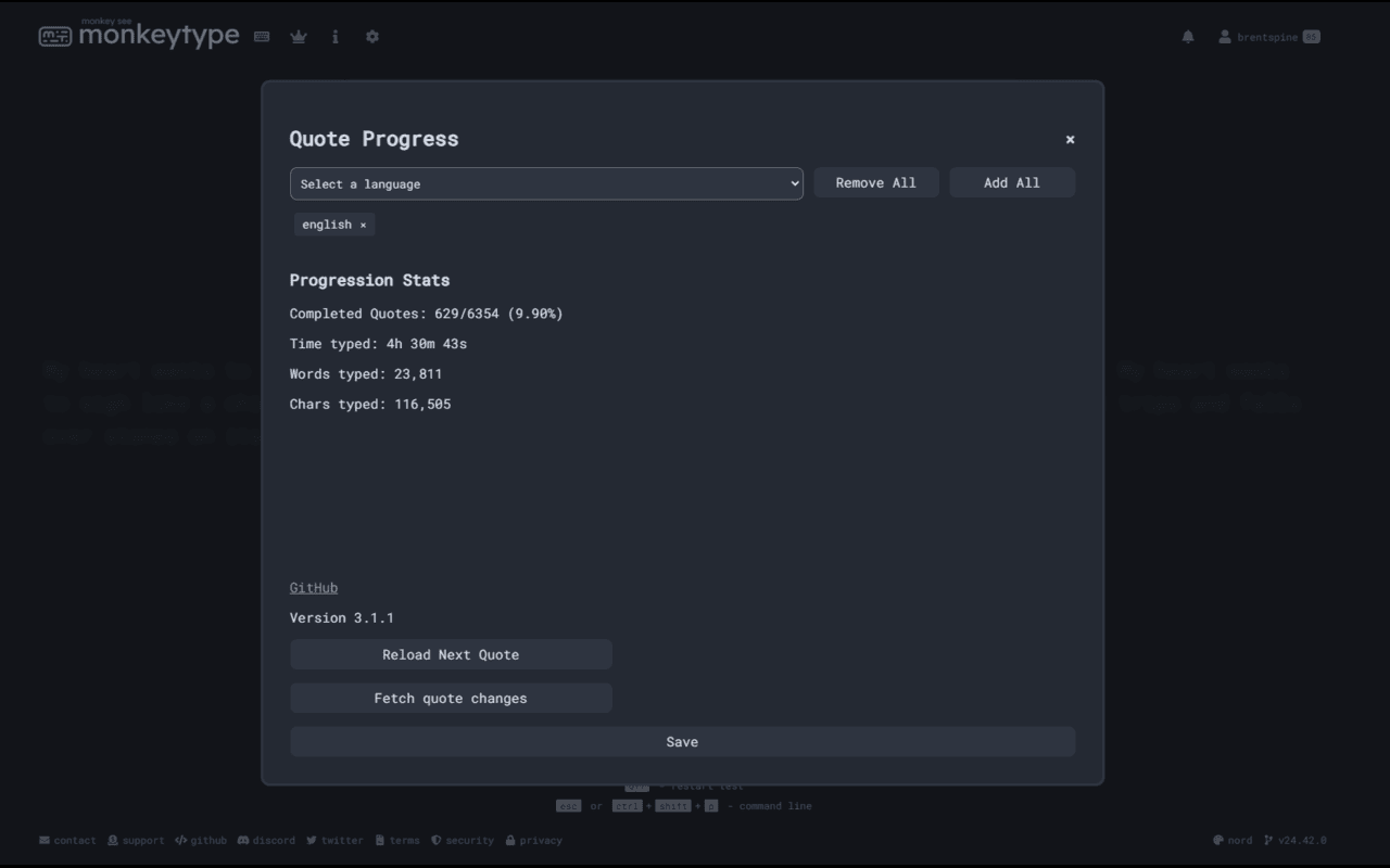 Monkeytype Quote Tracker - 截图 3