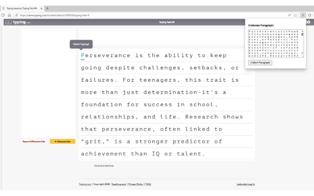 Typing.com Full Paragraph Collector - 截图 1