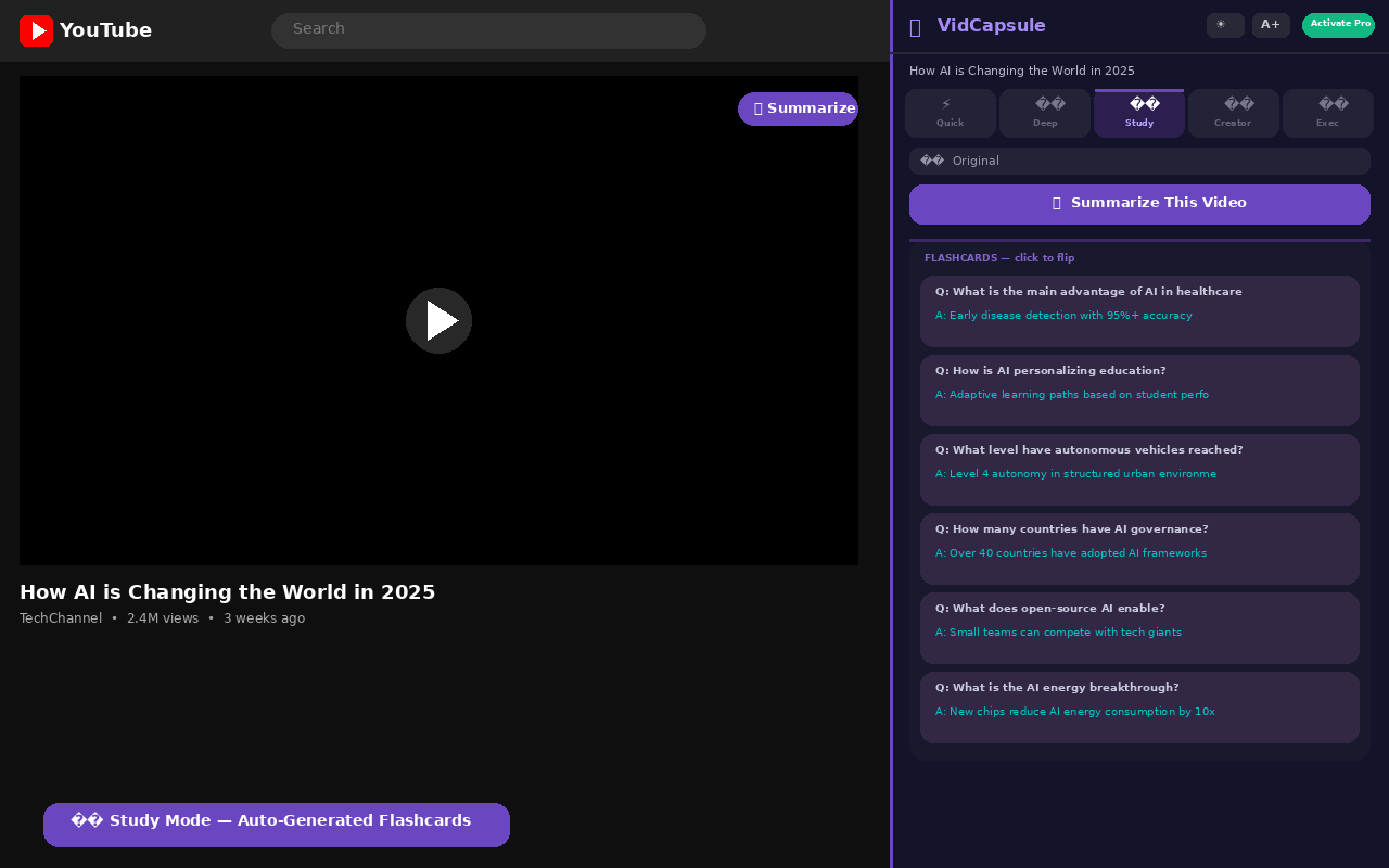 VidCapsule — Ai YouTube Video Summarizer - 截图 1