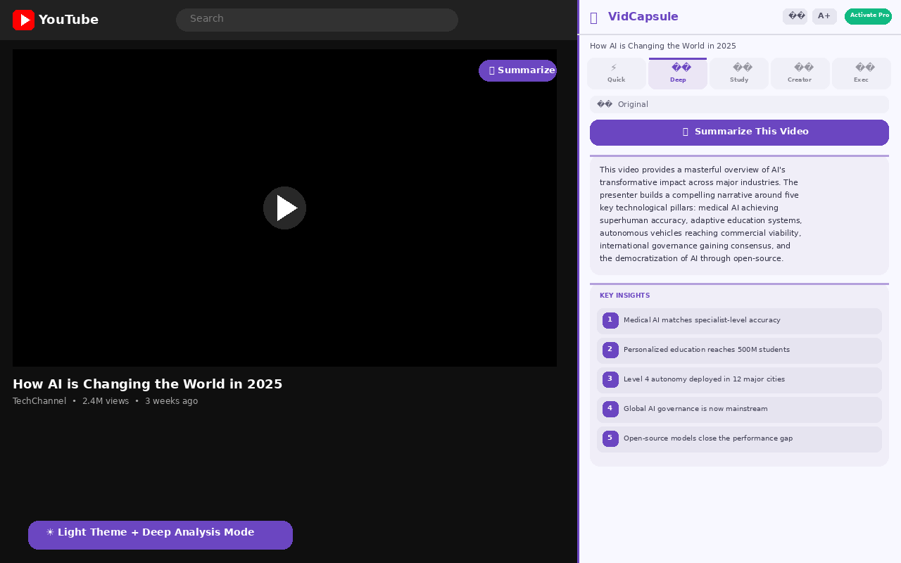 VidCapsule — Ai YouTube Video Summarizer - 截图 2