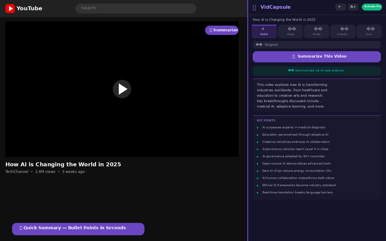 VidCapsule — Ai YouTube Video Summarizer - 截图 4