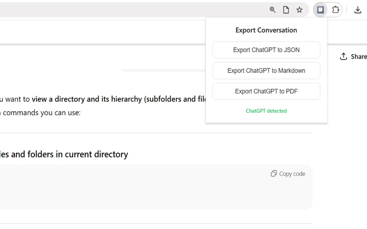GrabChat - Export & Backup AI Chats and save context in JSON, MD, and PDF - 截图 4