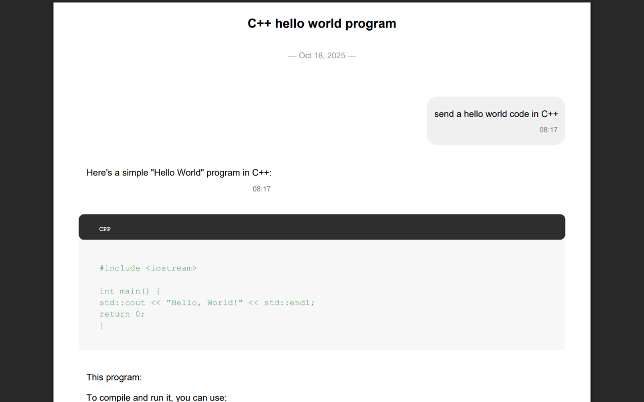 GrabChat - Export & Backup AI Chats and save context in JSON, MD, and PDF - 截图 5