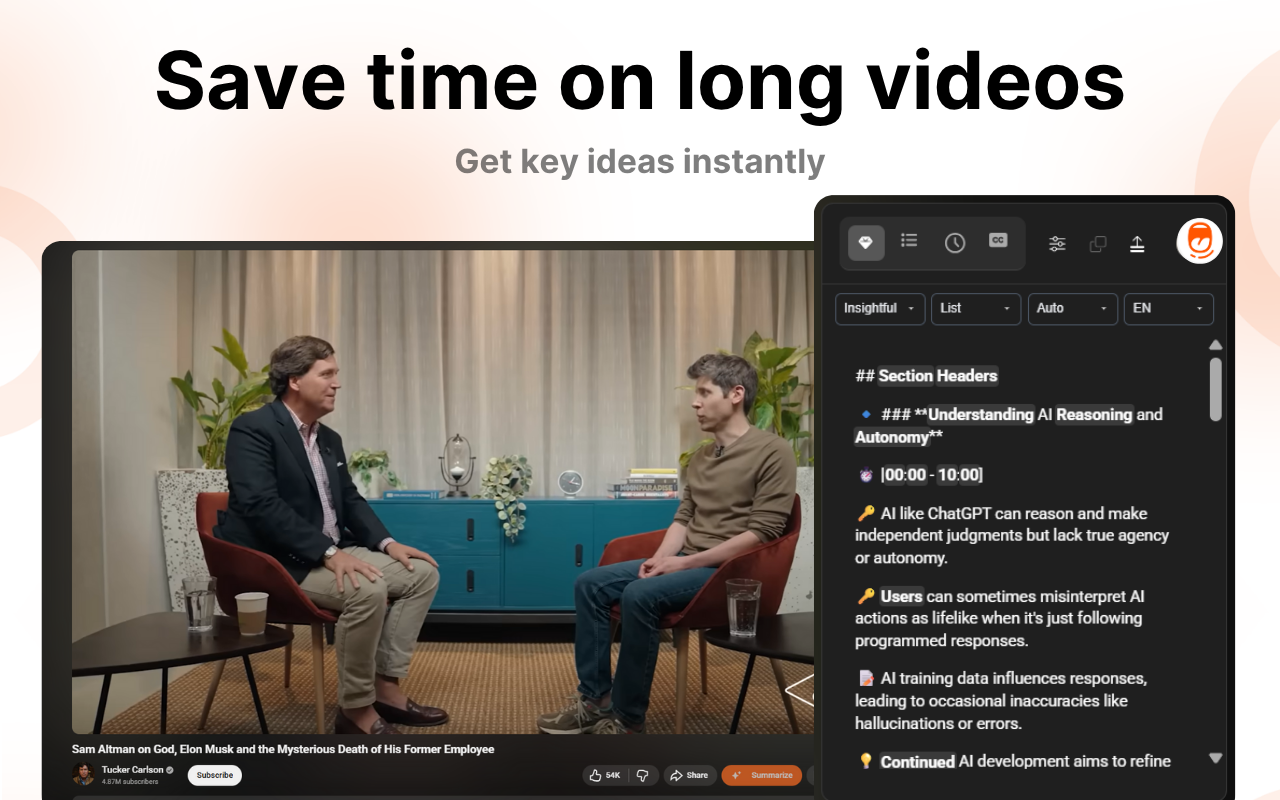 Sumrify : AI YouTube Video Summarizer - 截图 3