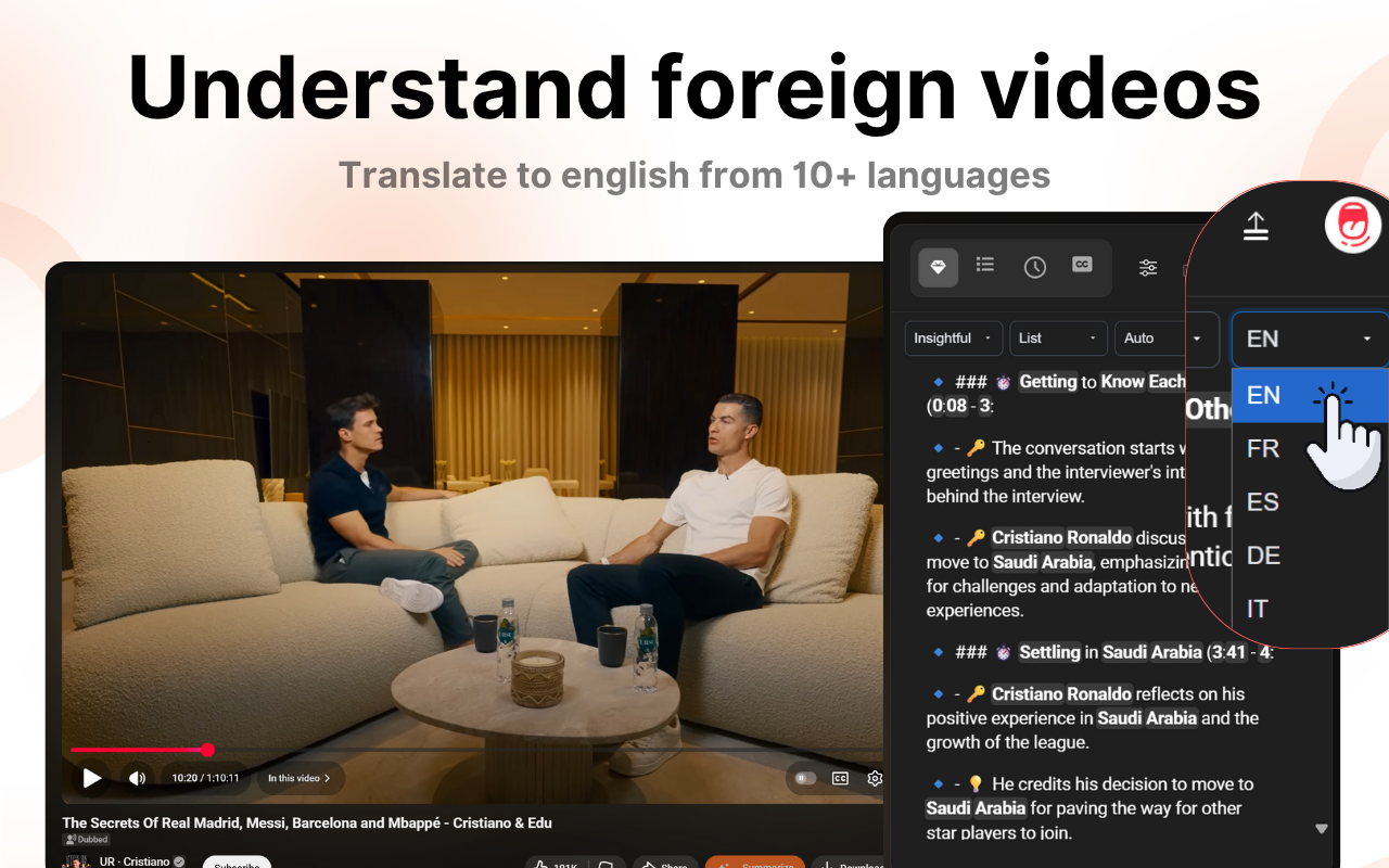 Sumrify : AI YouTube Video Summarizer - 截图 4