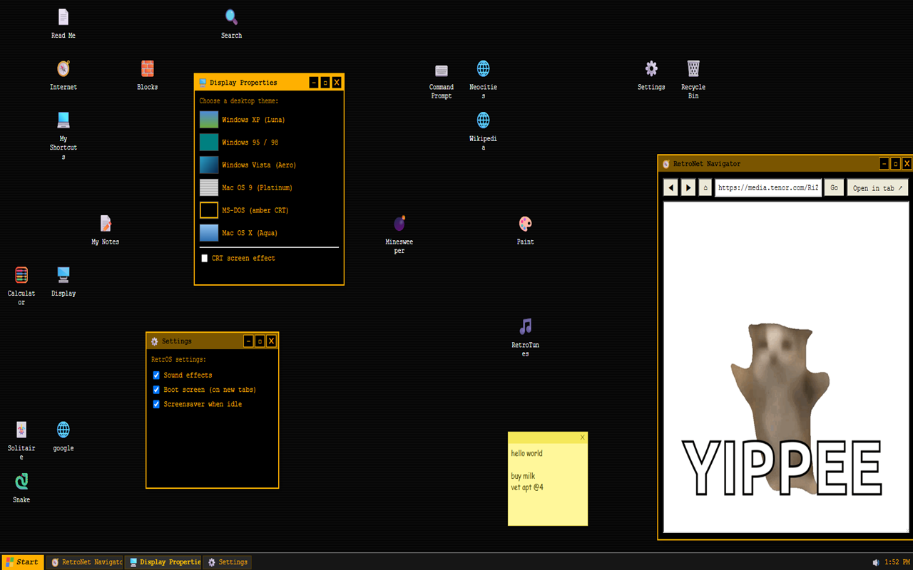 RetrOS — a retro desktop new tab - 截图 1
