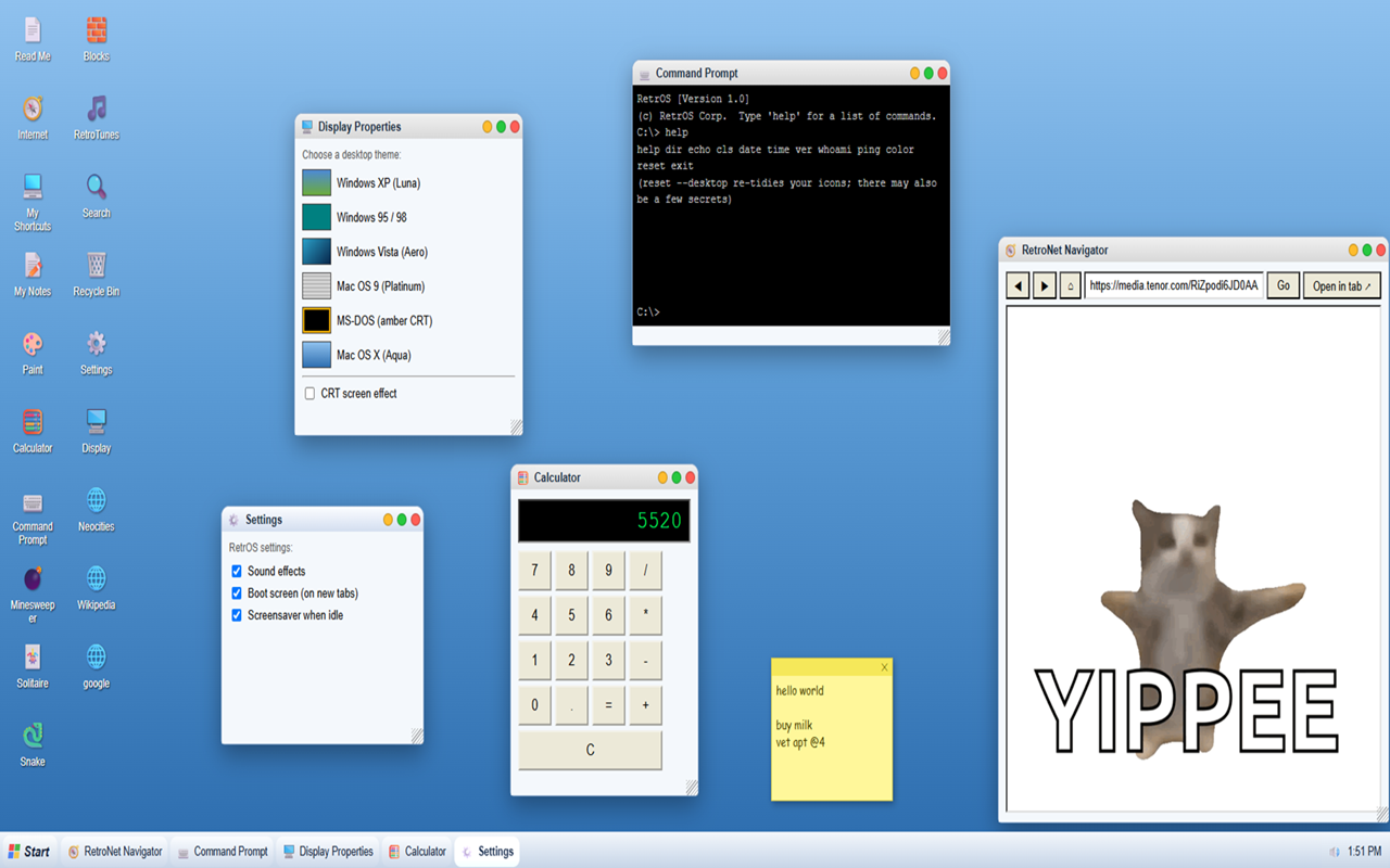 RetrOS — a retro desktop new tab - 截图 3