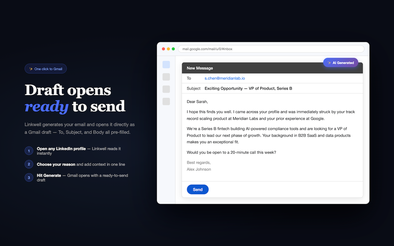 Linkwell: Professional LinkedIn Outreach - 截图 3