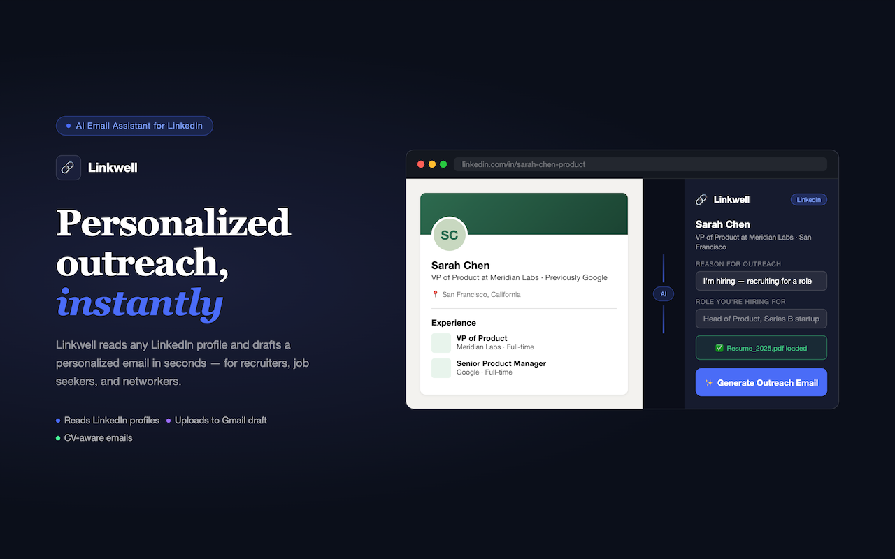 Linkwell: Professional LinkedIn Outreach - 截图 5