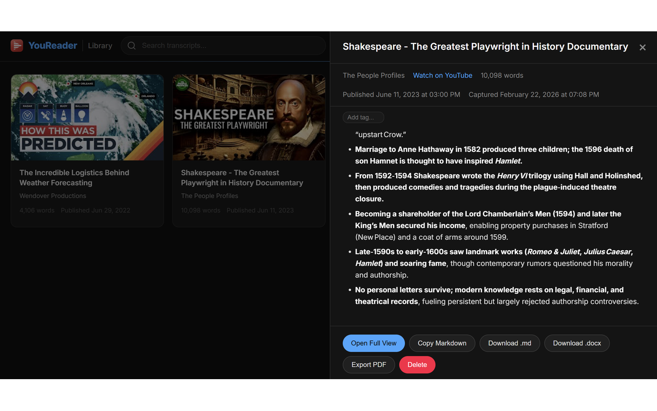 YouReader – AI Notes from YouTube Transcripts - 截图 3