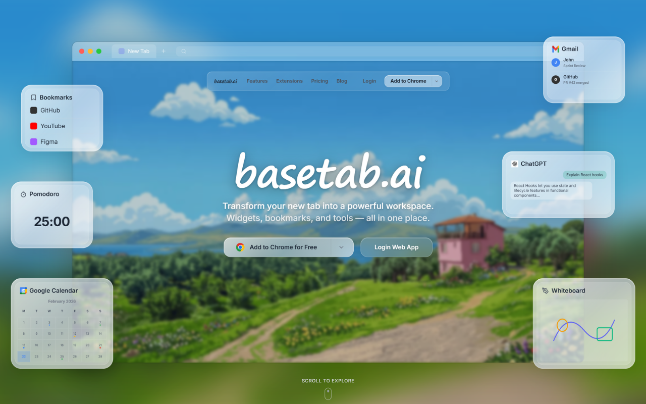 basetab.ai - 可定制的AI新标签页 - 截图 5