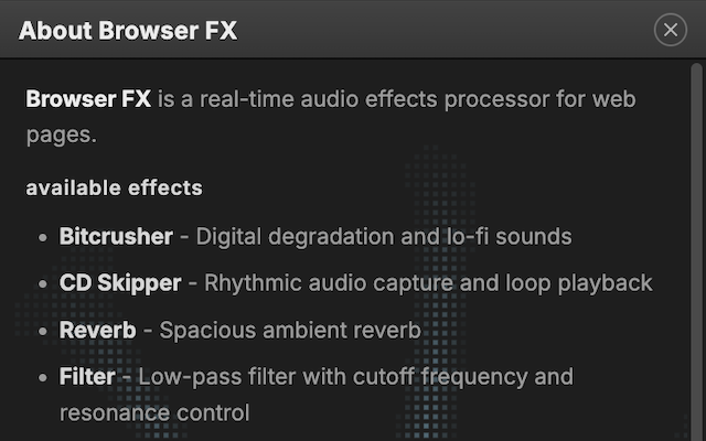 Browser FX: Tab Audio Effects + MIDI - 截图 2