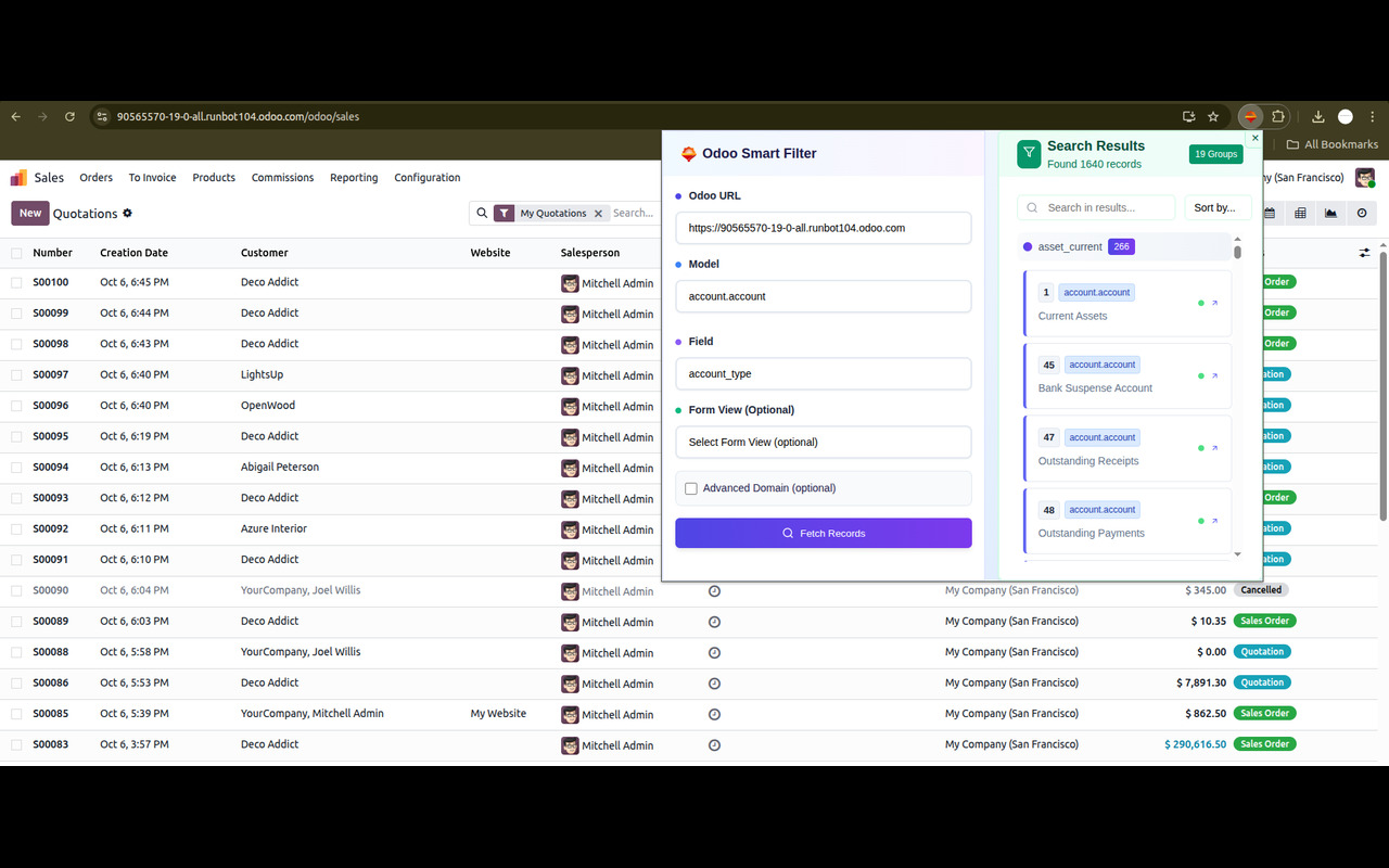 Odoo Smart Filter - 截图 3