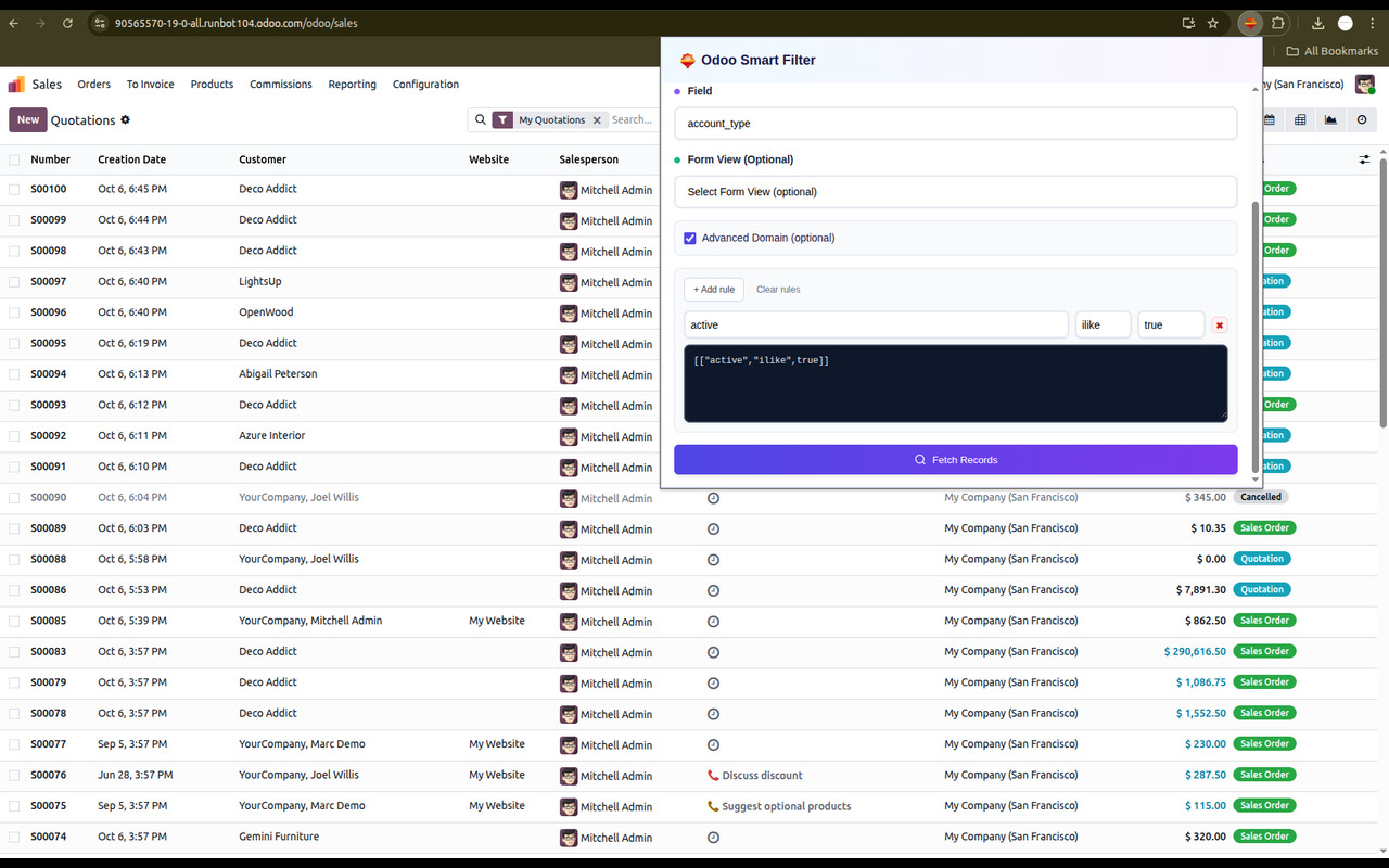 Odoo Smart Filter - 截图 4