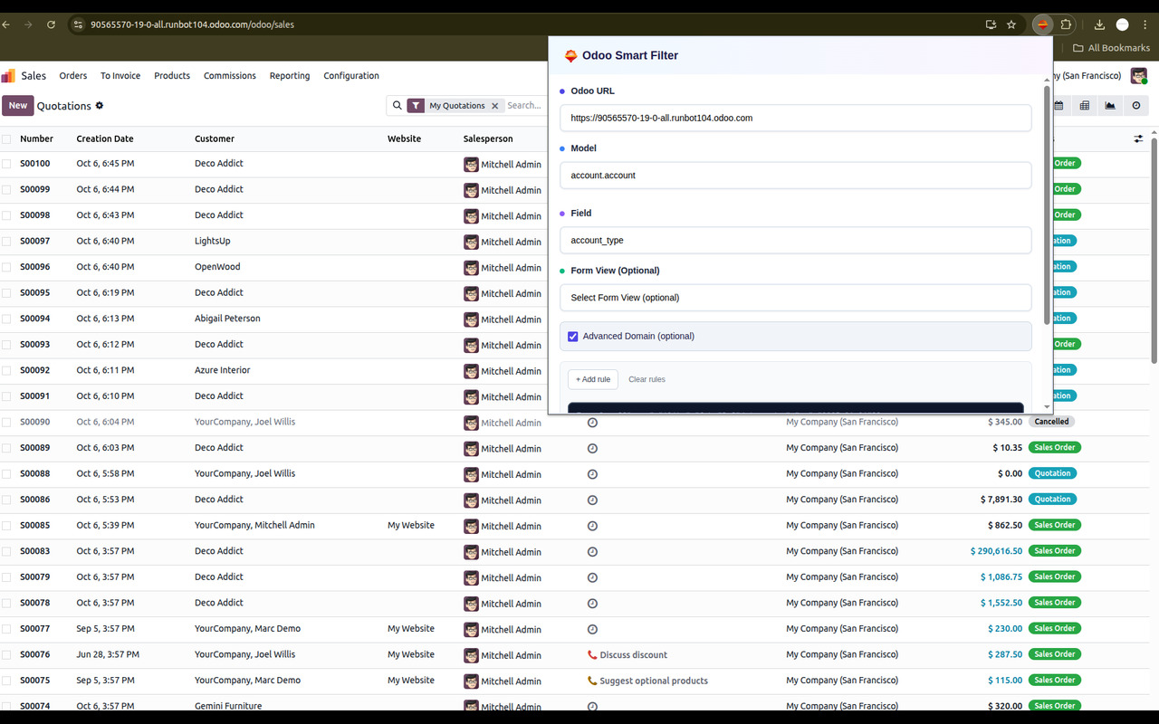 Odoo Smart Filter - 截图 5