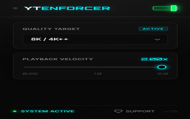 YT Enforcer: Auto 4K & Speed Control - 截图 1