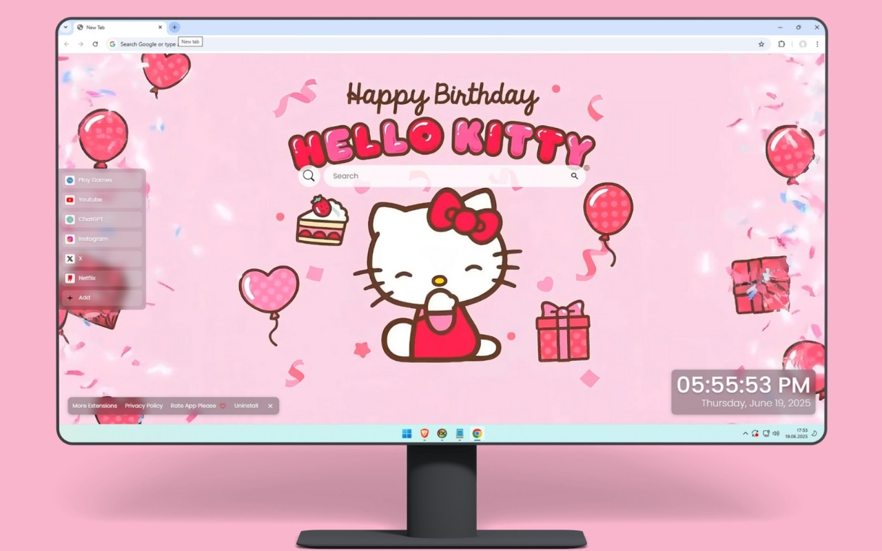 Happy Birthday Hello Kitty Live Wallpaper - 截图 1