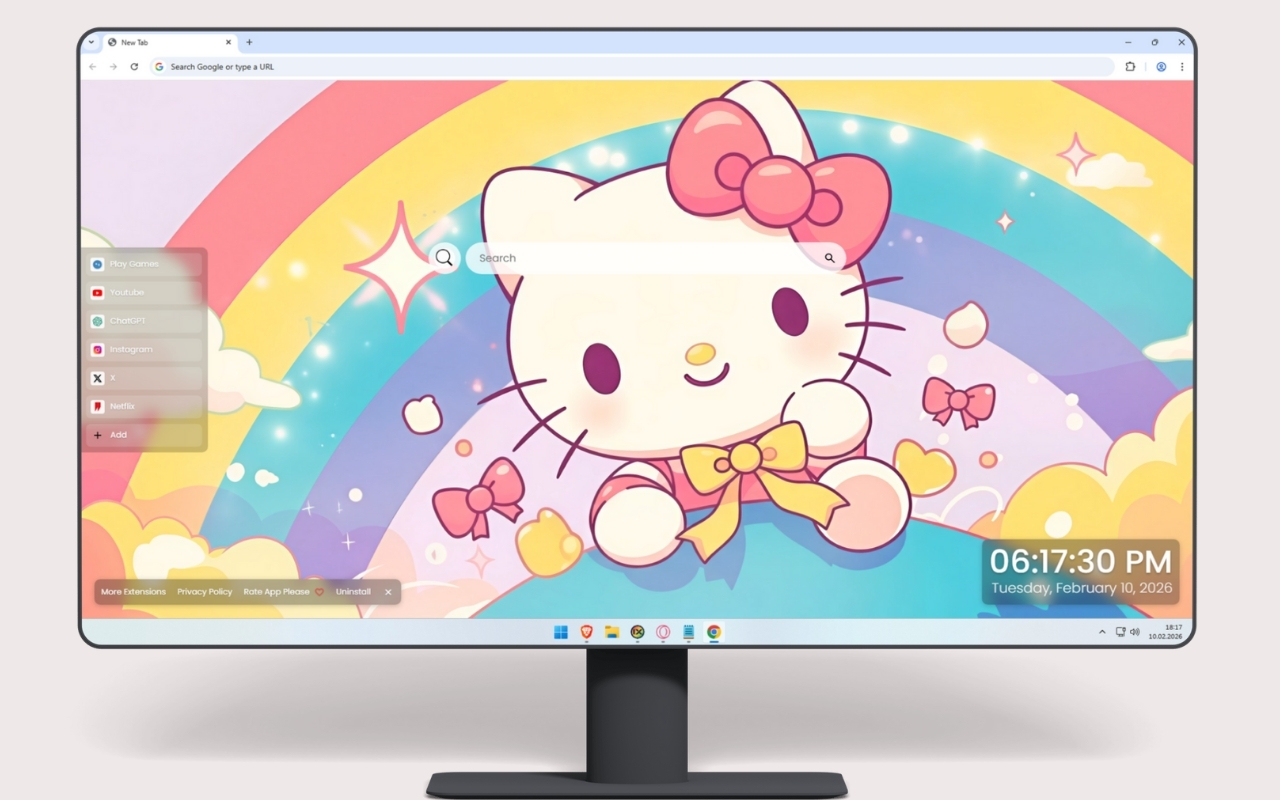 Hello Kitty Rainbow Adventure Live Wallpaper - 截图 1