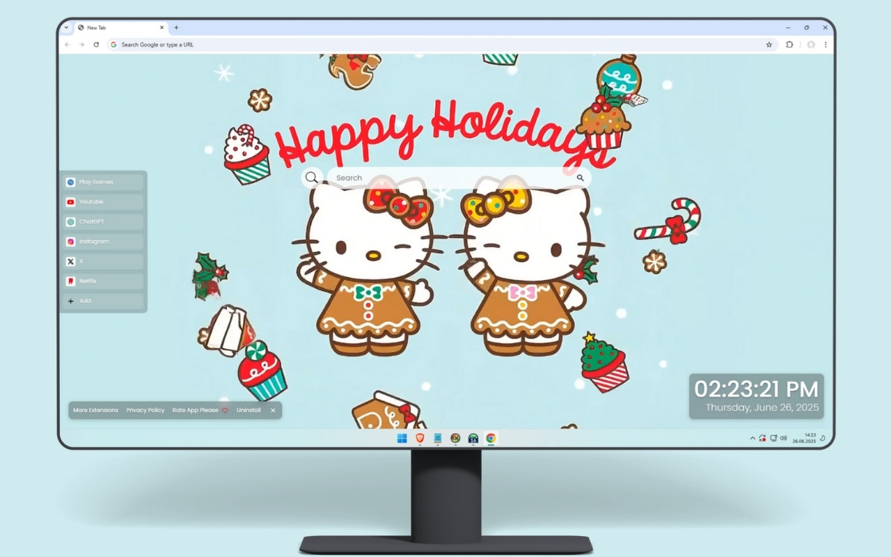 Happy Holidays Hello Kitties Live Wallpaper - 截图 2