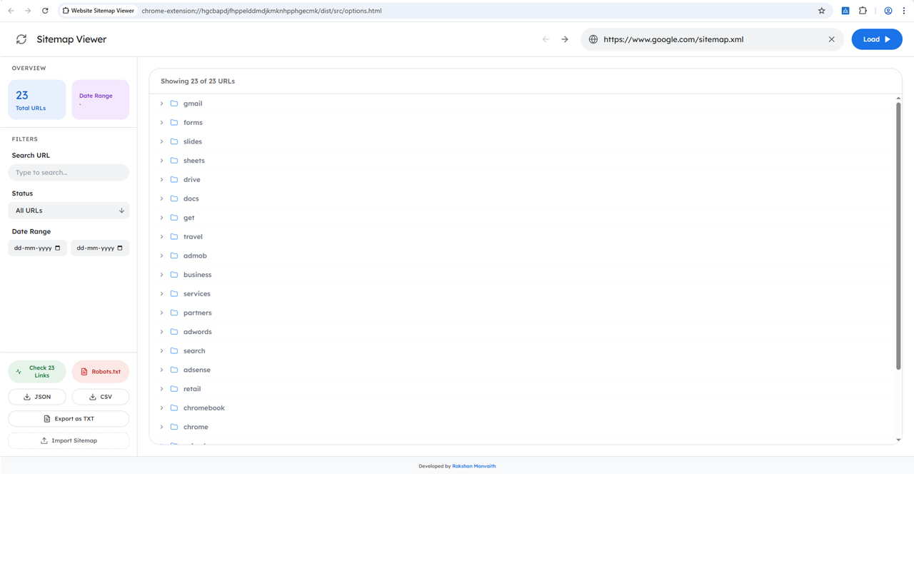 Website Sitemap Viewer - 截图 2