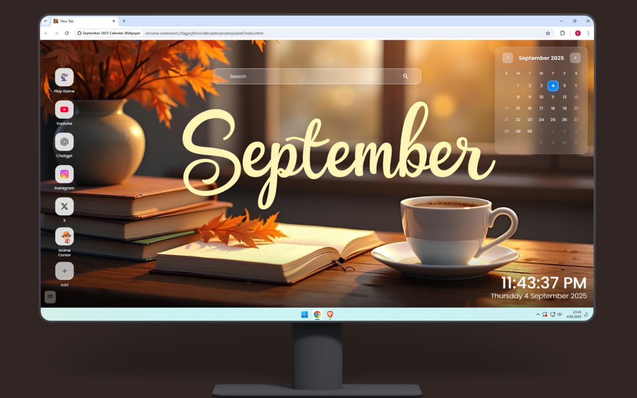 September 2026 Calendar Wallpaper - 截图 2