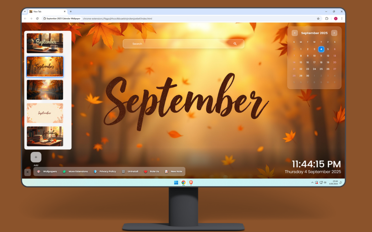 September 2026 Calendar Wallpaper - 截图 3