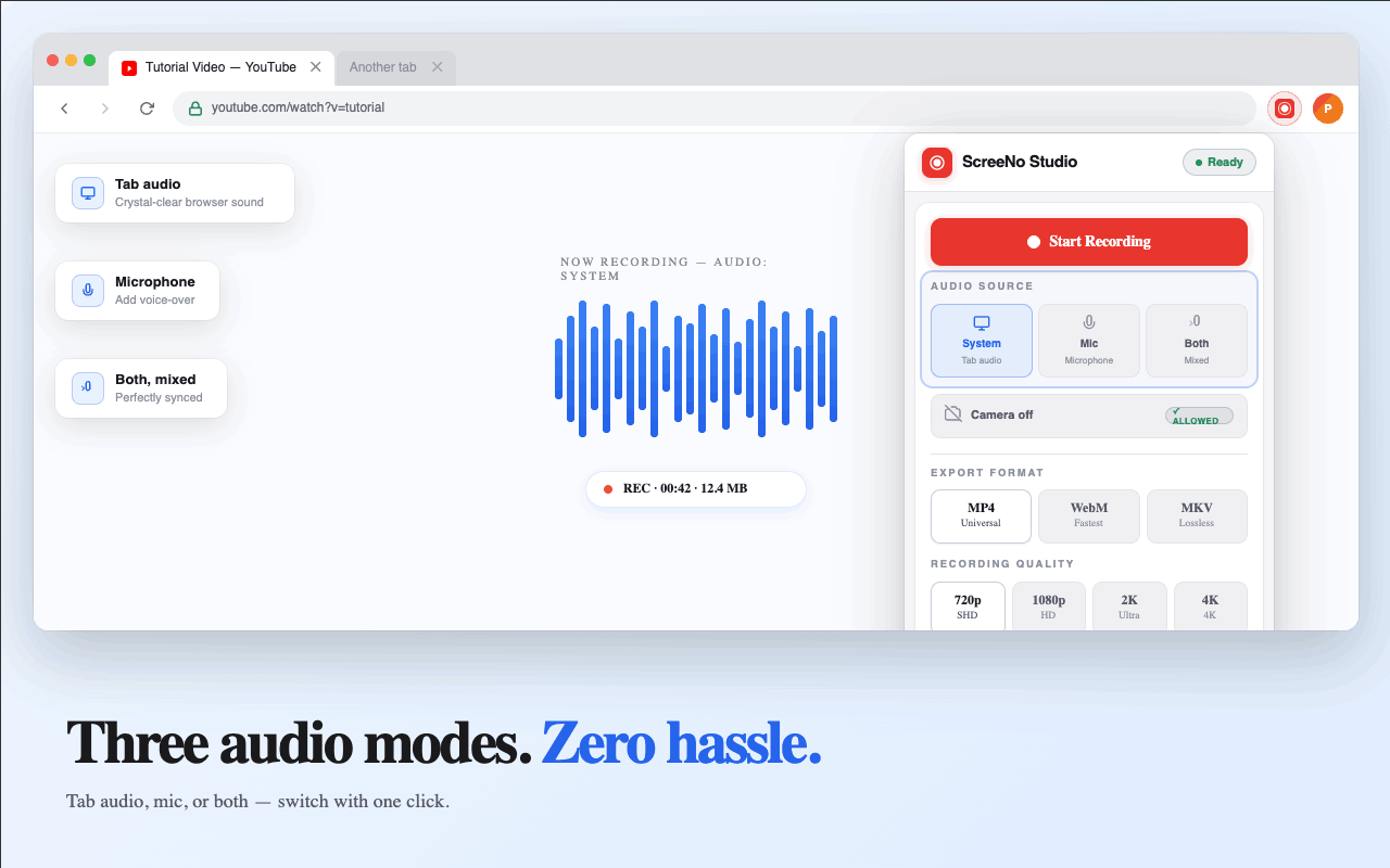 ScreeNo Studio: 4k Screen Recorder (No Watermark) - 截图 1