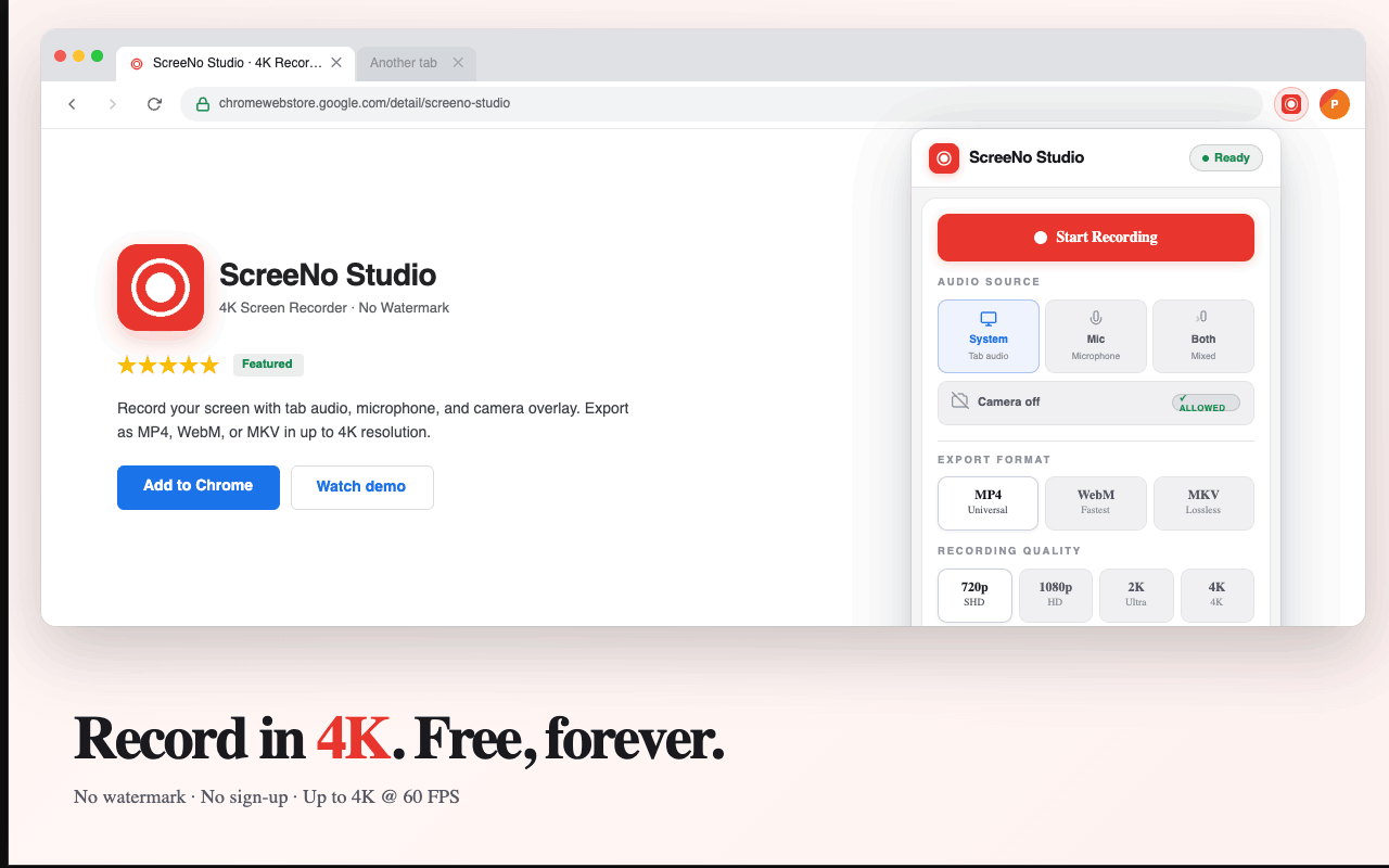 ScreeNo Studio: 4k Screen Recorder (No Watermark) - 截图 2