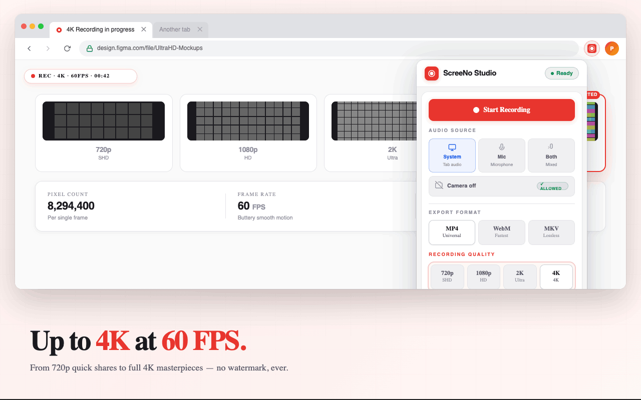 ScreeNo Studio: 4k Screen Recorder (No Watermark) - 截图 3