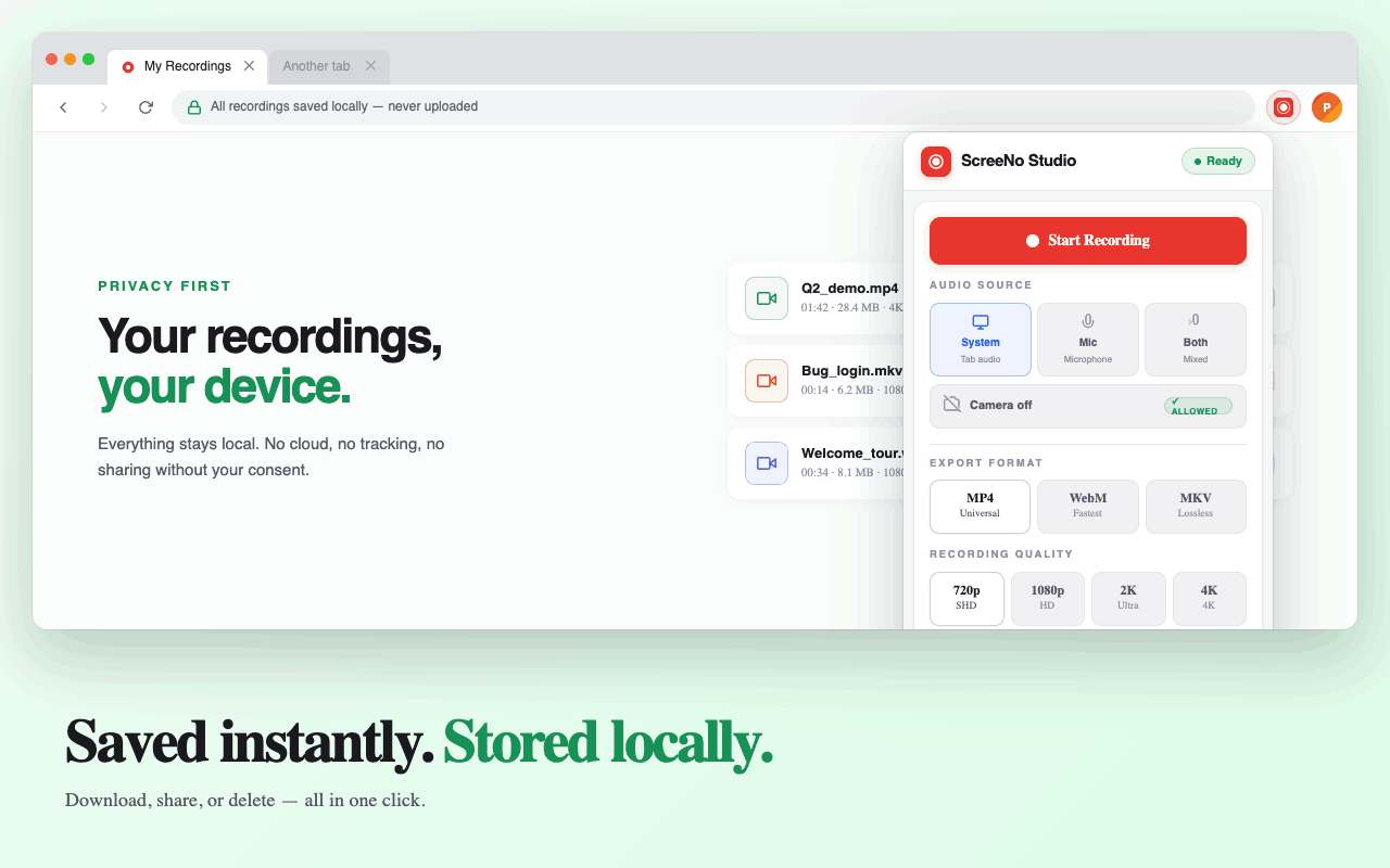 ScreeNo Studio: 4k Screen Recorder (No Watermark) - 截图 4