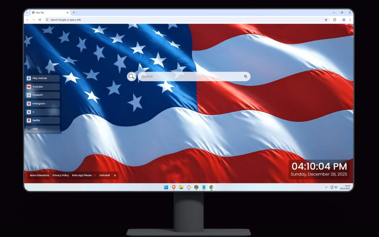 USA Flag Vibe Patriotic Live Wallpaper - 截图 1