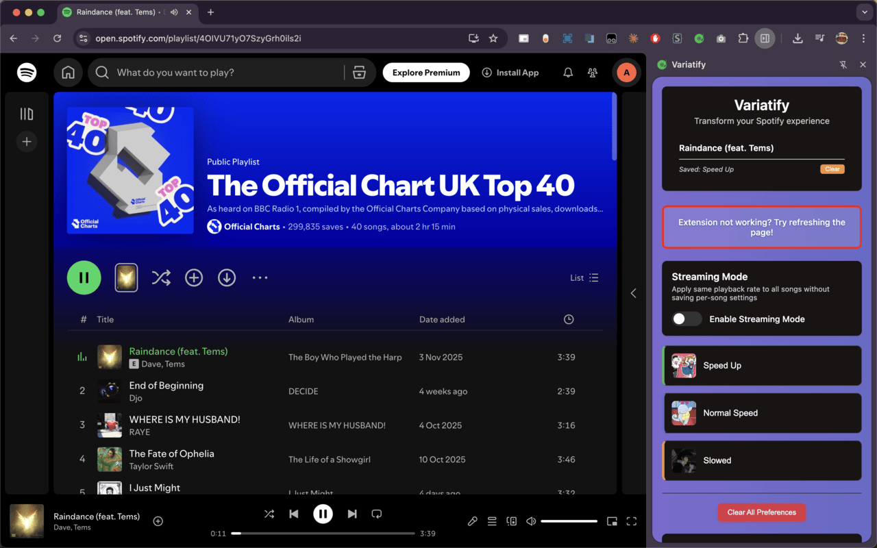 Variatify: Spotify Playback Speed (that remembers) - 截图 2