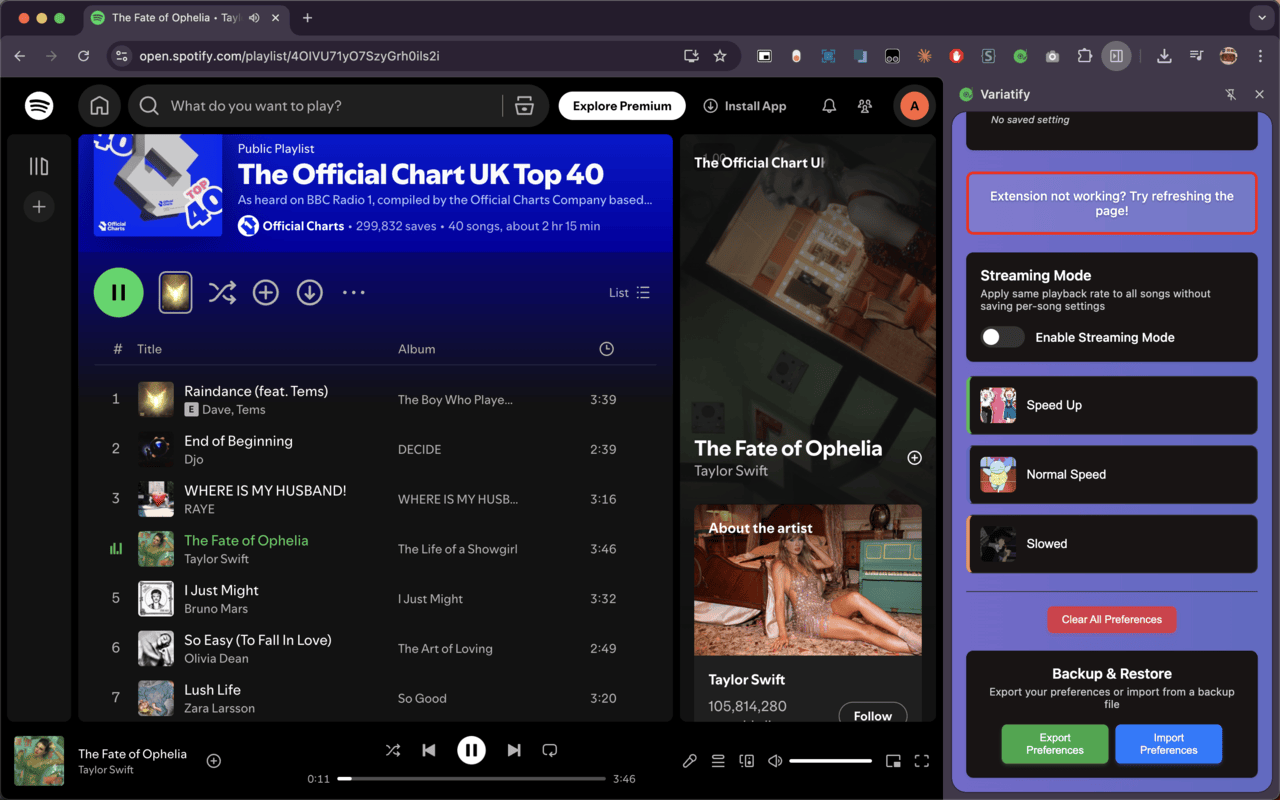 Variatify: Spotify Playback Speed (that remembers) - 截图 3