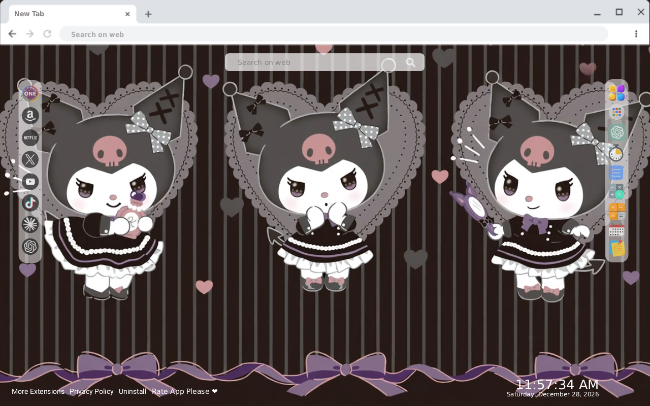 Gothic Lolita Kuromi Background from Sanrio - 截图 1