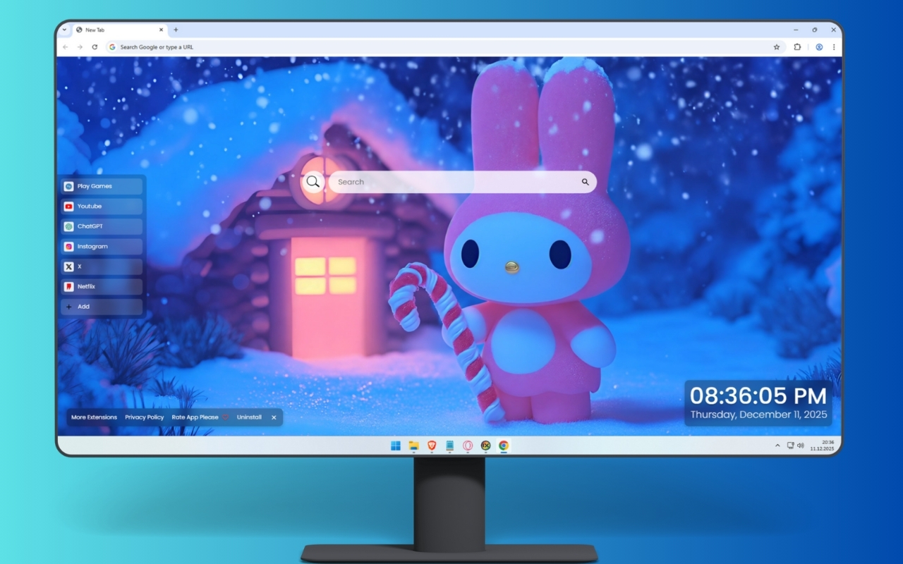 My Melody Winter Cabin Live Wallpaper - 截图 1
