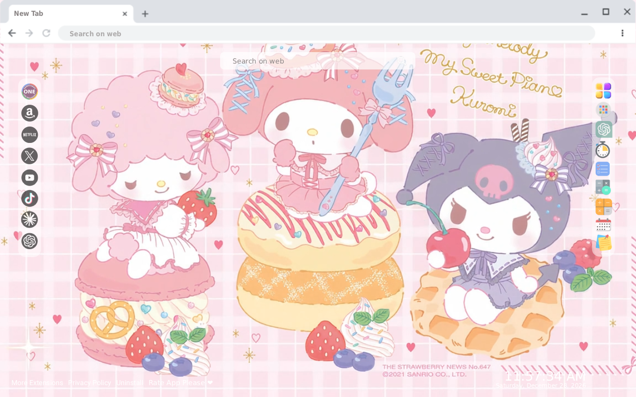 Cute My Melody Kuromi My Sweet Piano Desserts - 截图 2