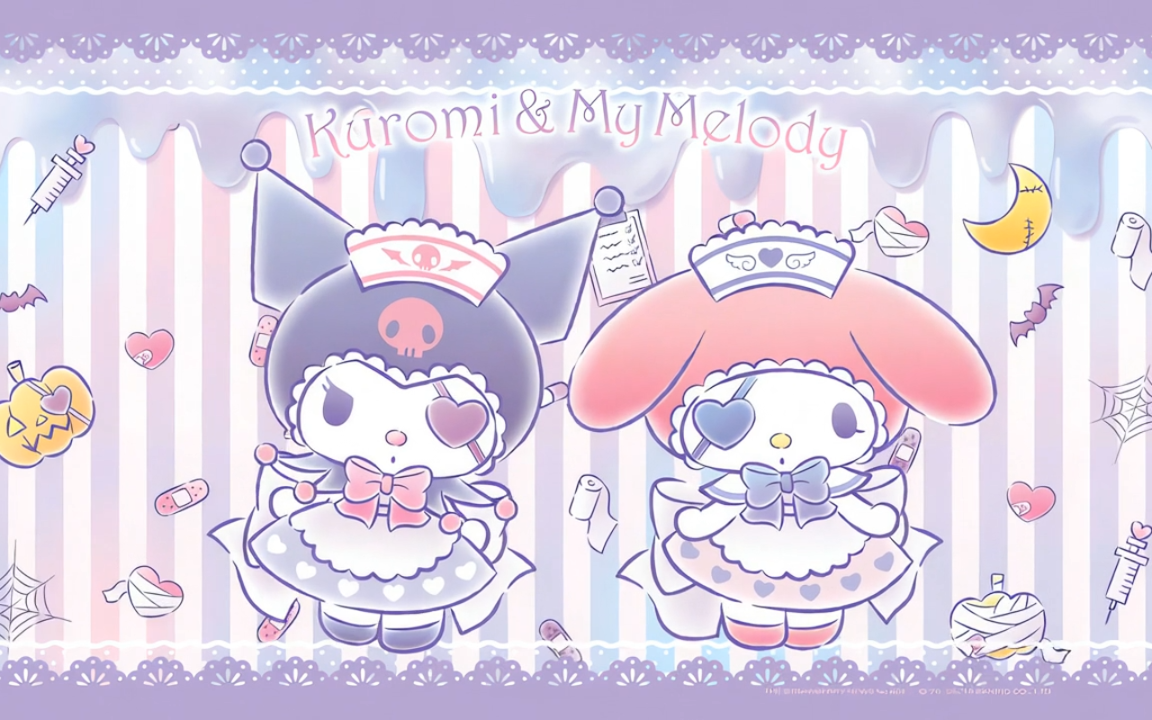 Cute Kuromi & My Melody Nurse Live Wallpaper New Tab - 截图 2